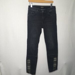 Mos Mosh Dark Denim Jean With Ankle  Beading